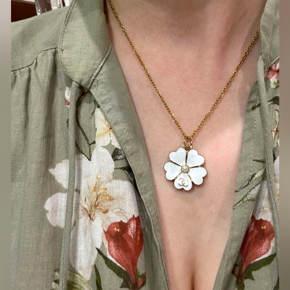 Authentic Chanel Upcycled Charm/zipper pull/ button Necklace